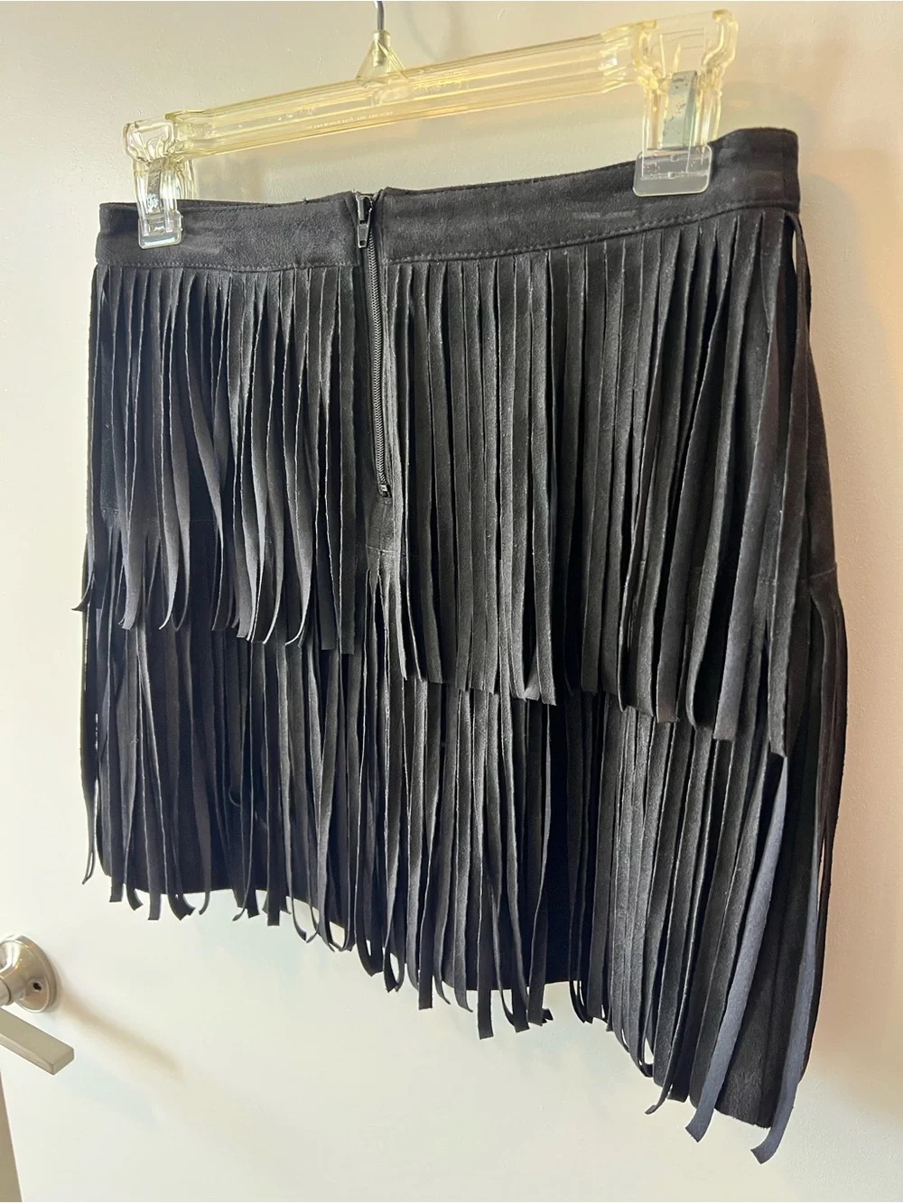 H&M Black Fringe Mini Skirt - Women's